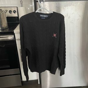 Polo Gf Black Sweater Medium Cotton